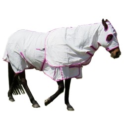 Poly Cotton Horse Rug Hood Set Pink