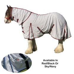 7'0 Clydesdale Poly Cotton Combo Horse Rug Red