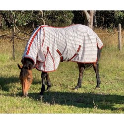 5'6 - 6'6 Poly Cotton Combo Horse Rug Red / Black